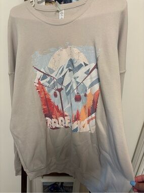 Neutral Graphic Mountain Cable Car Sweatshirt